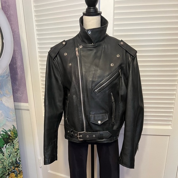 Prime Parts, SZ 46, black leather, biker jacket. - Picture 3 of 11